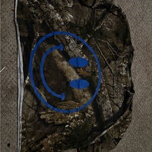 Dressed in LALA Camouflage Crop Top with Blue Smiley NOT ON SITE